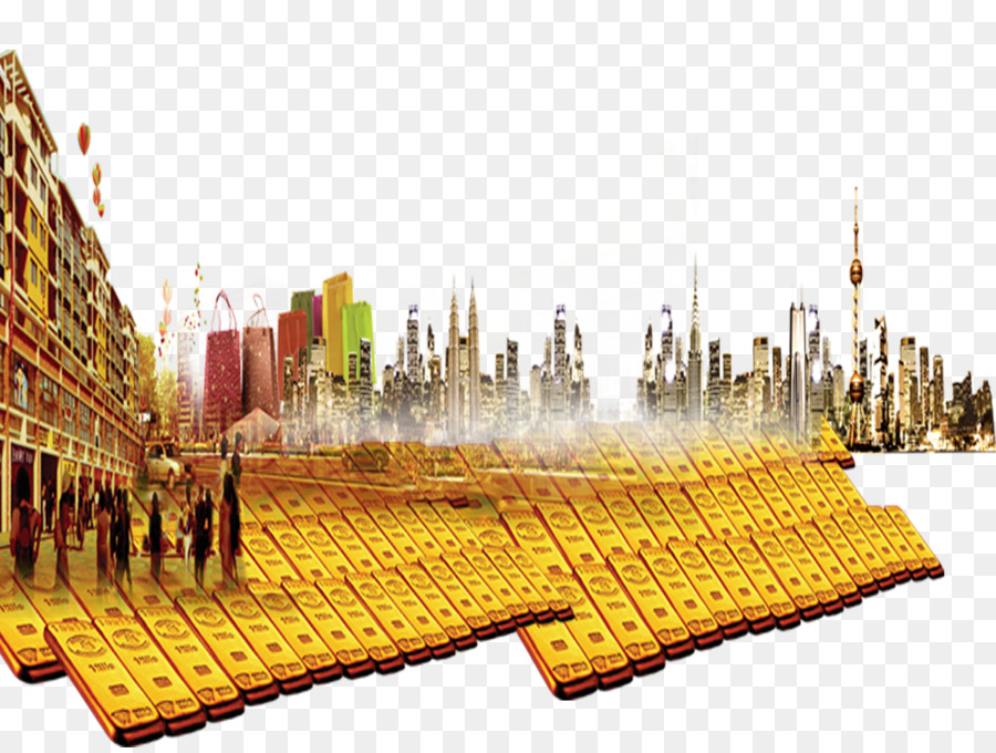 Lingots D'or，Paysage Urbain PNG