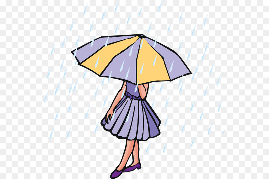 Fille Avec Parapluie，Pluie PNG