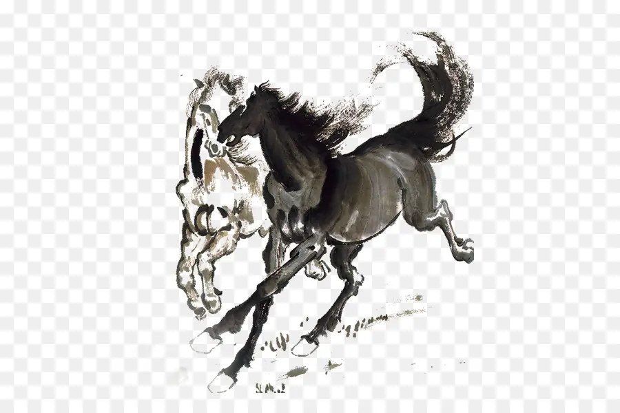 Cheval Qui Court，Noir PNG