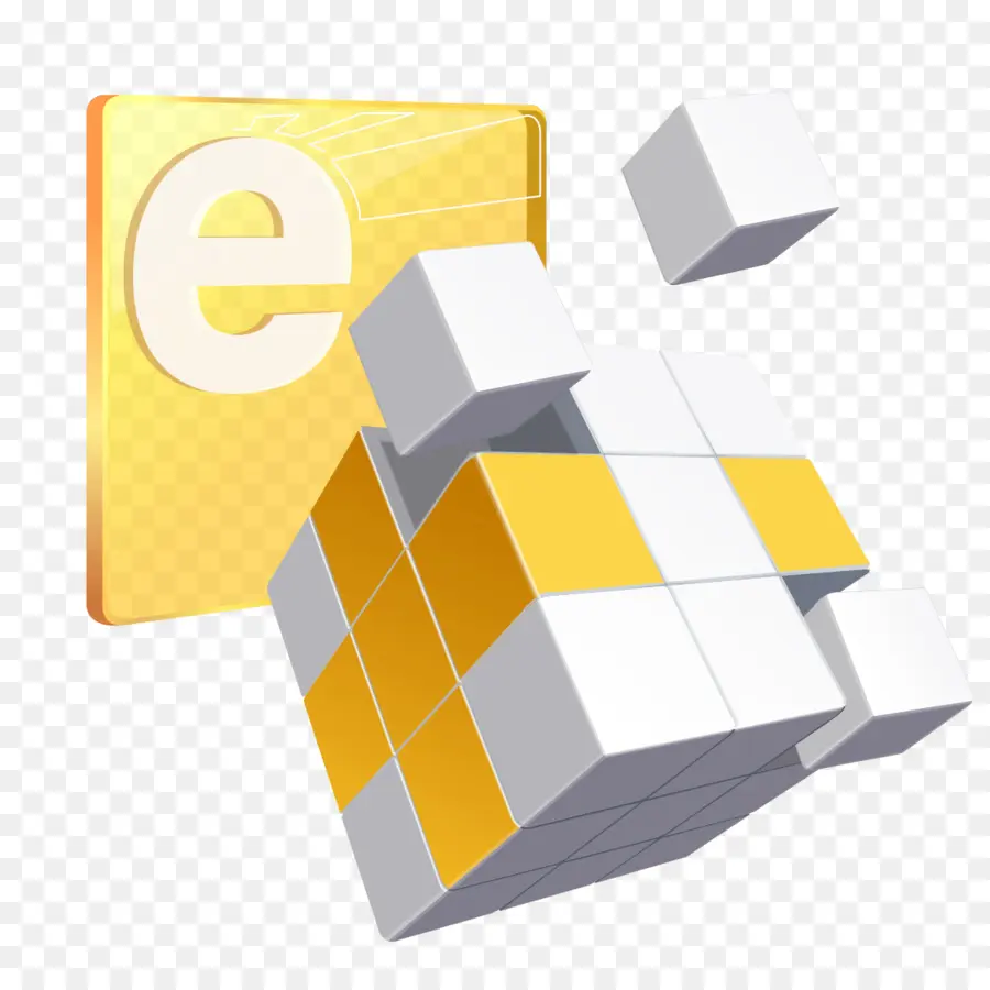 Cubes Jaunes Et Blancs，Géométrique PNG