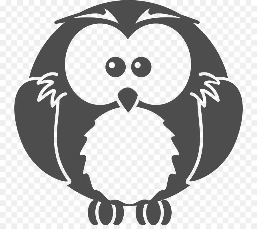 Hibou，Blackandwhite Owl PNG