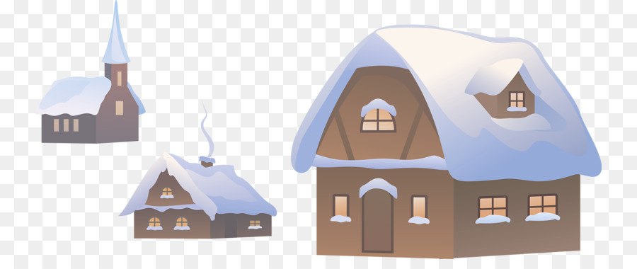 Maisons Enneigées，Hiver PNG