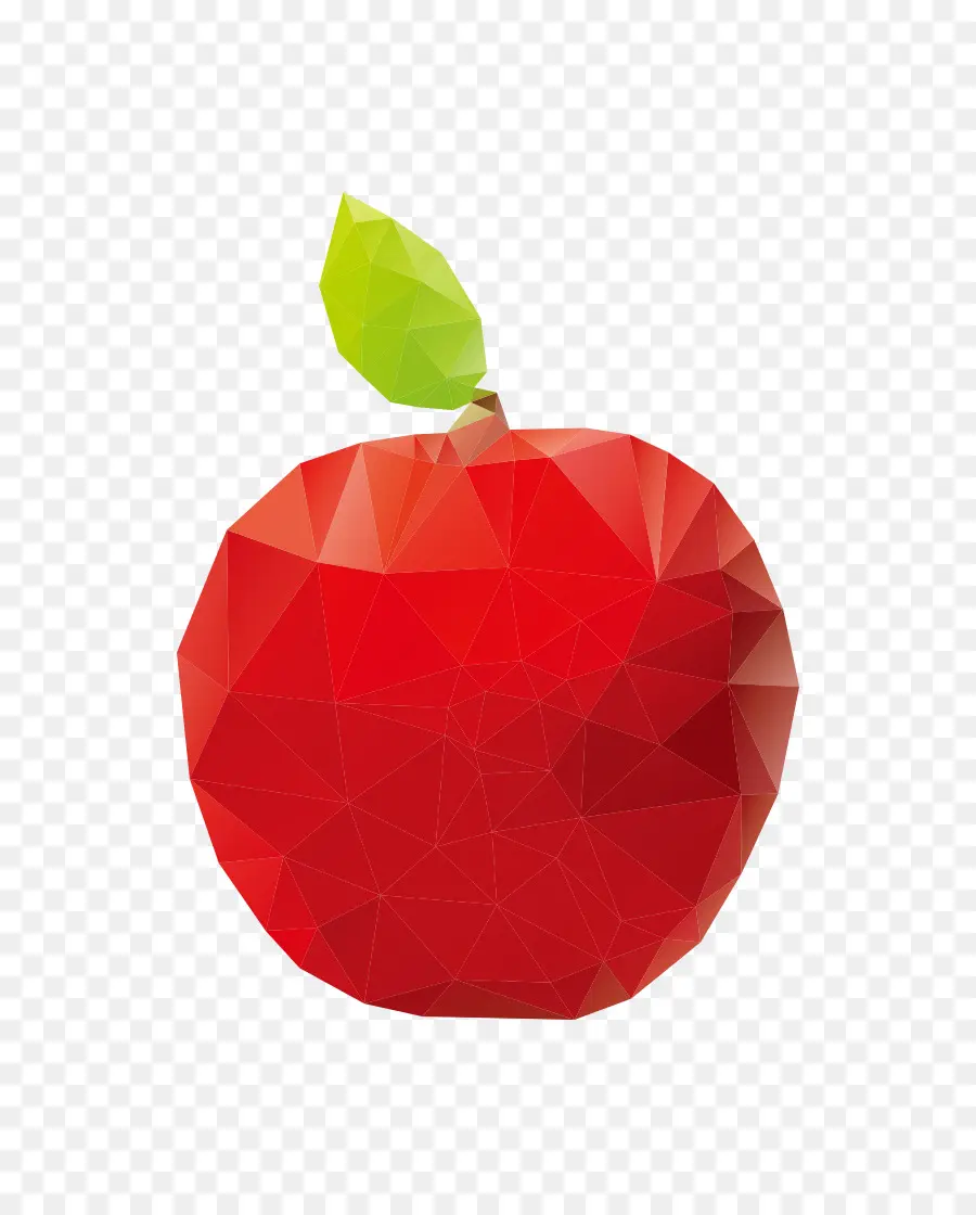 Pomme Géométrique，Rouge PNG