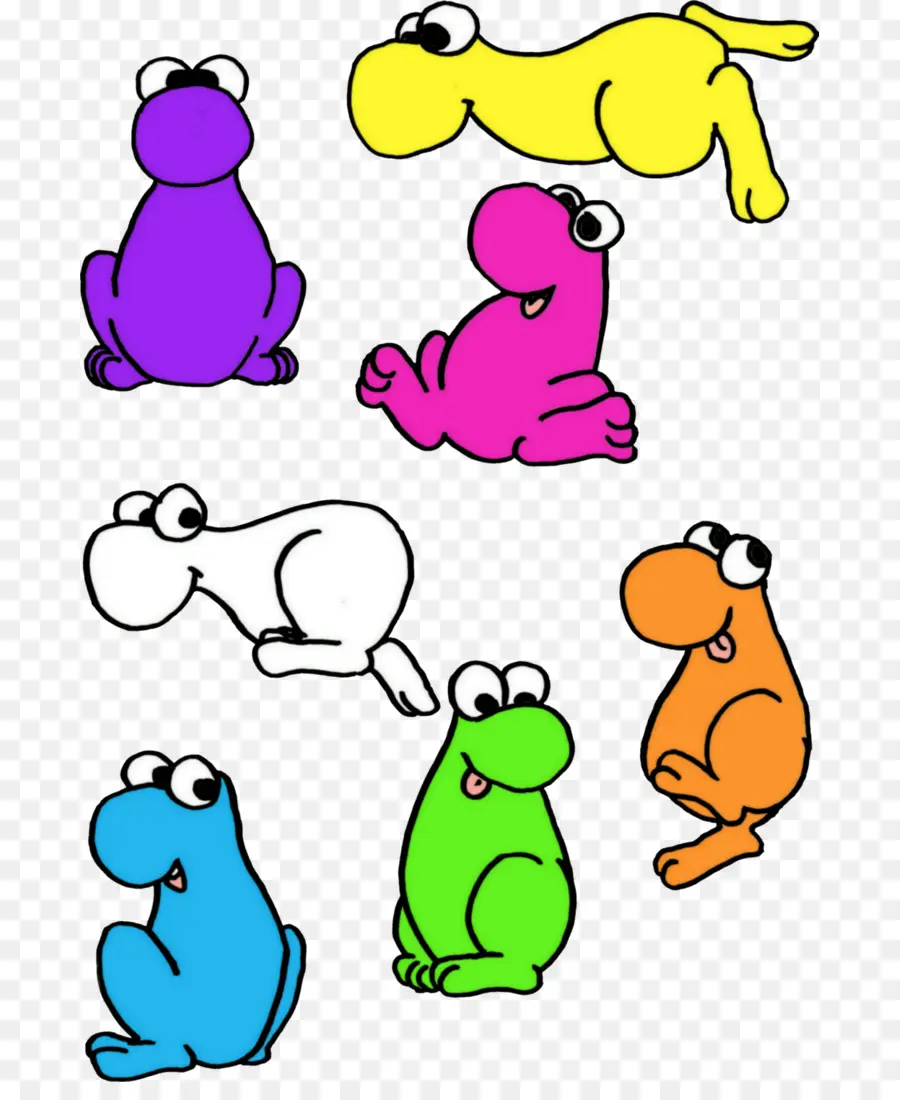 Grenouilles De Dessin Animé，Coloré PNG