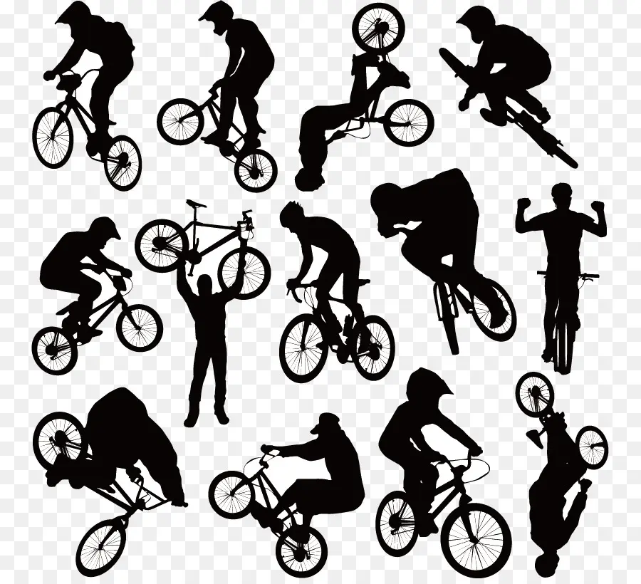 Silhouettes De Vélo，Cavaliers PNG