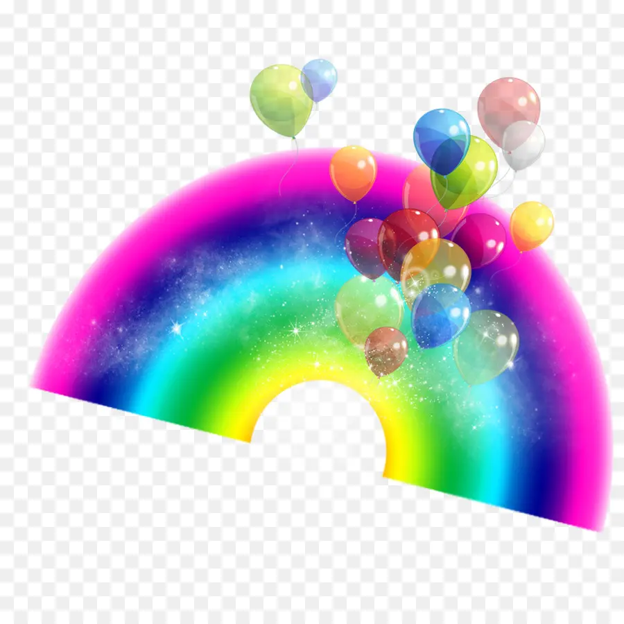 Arc En Ciel Avec Des Ballons，Des Ballons PNG