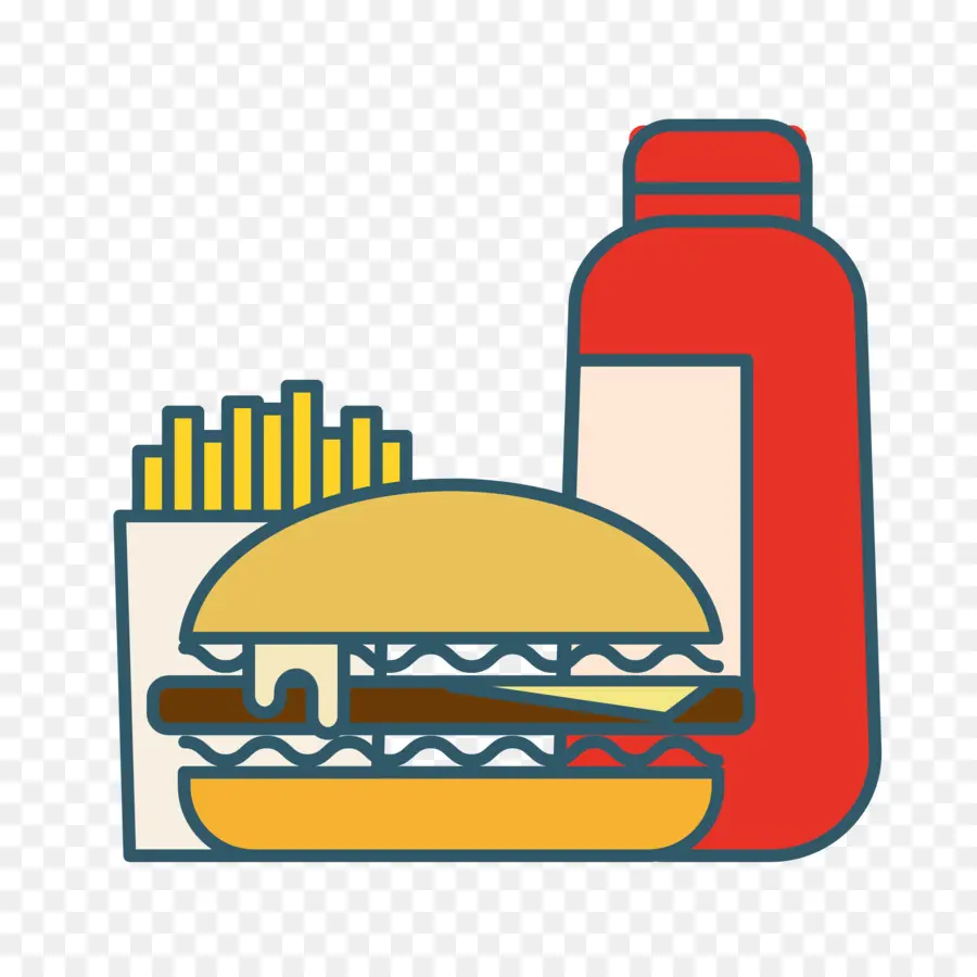 Burger Et Frites，Ketchup PNG