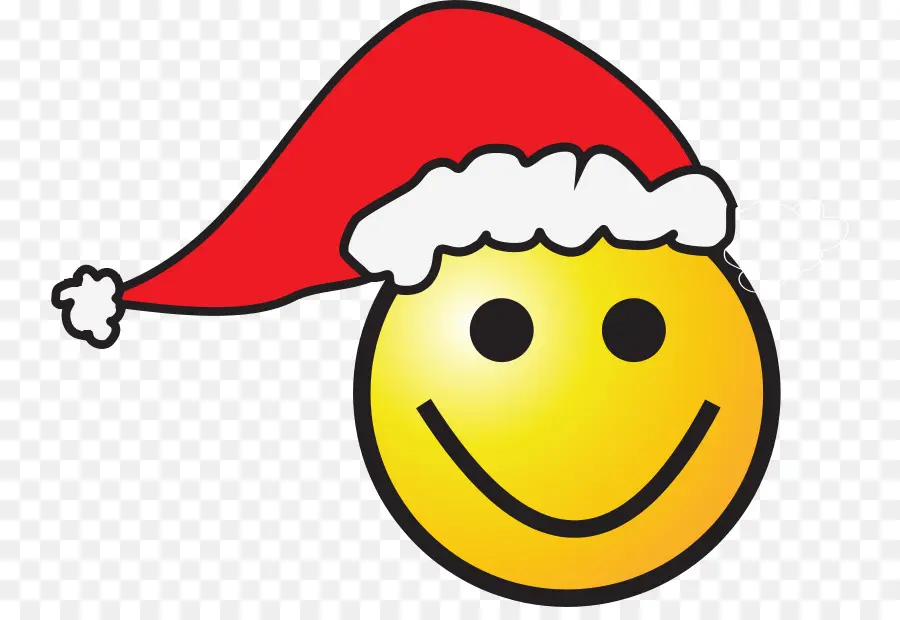 Visage Souriant Avec Chapeau De Père Noël，Noël PNG