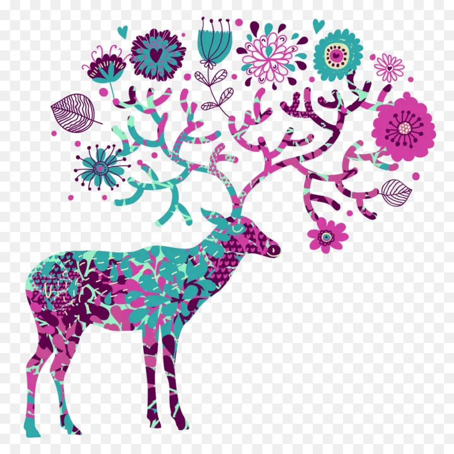 Cerf Fleuri，Fleurs PNG