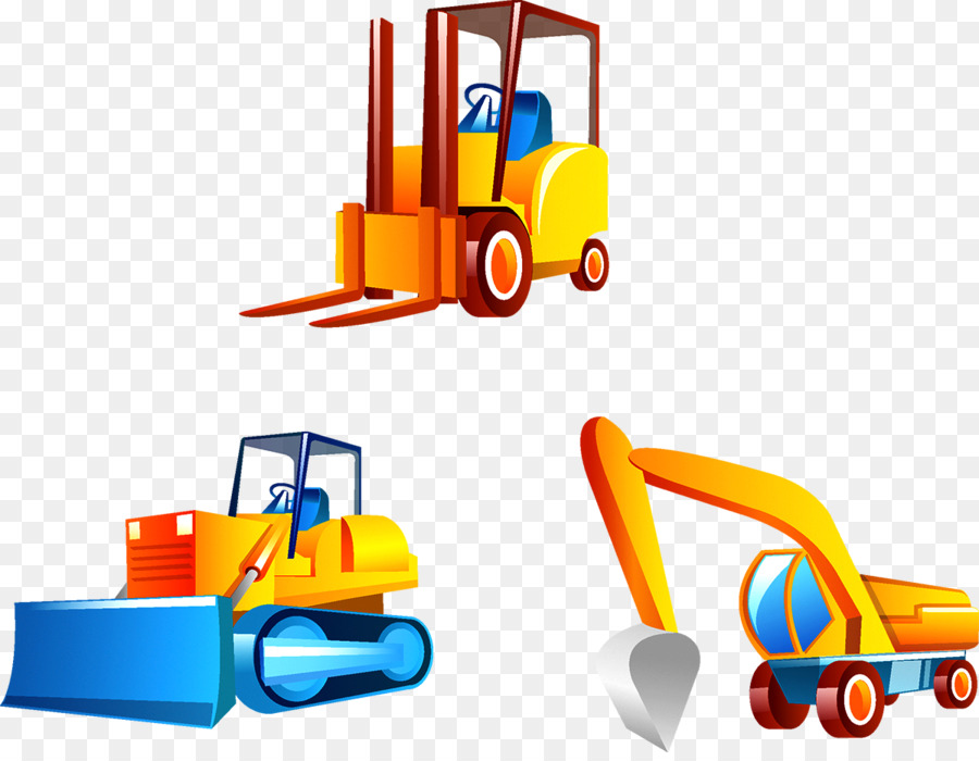 Tracteur Et Excavatrice，Construction PNG