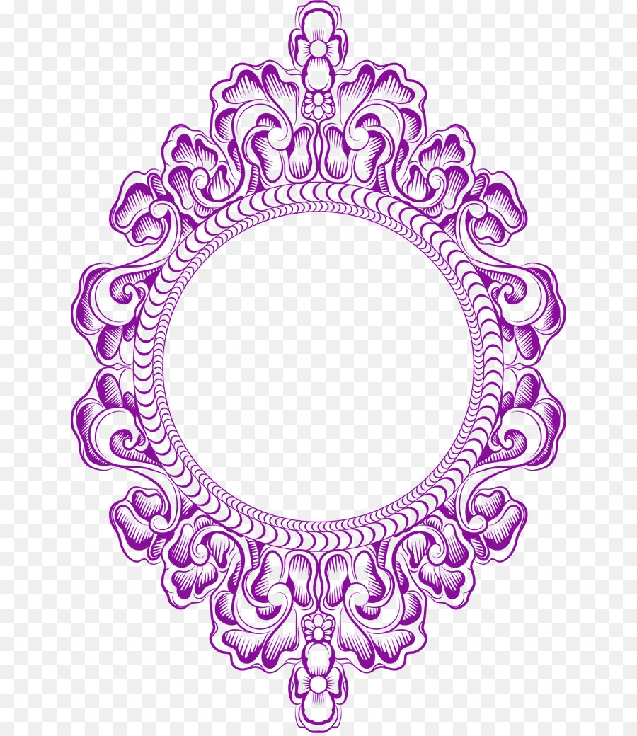 Cadre Orné，Violet PNG