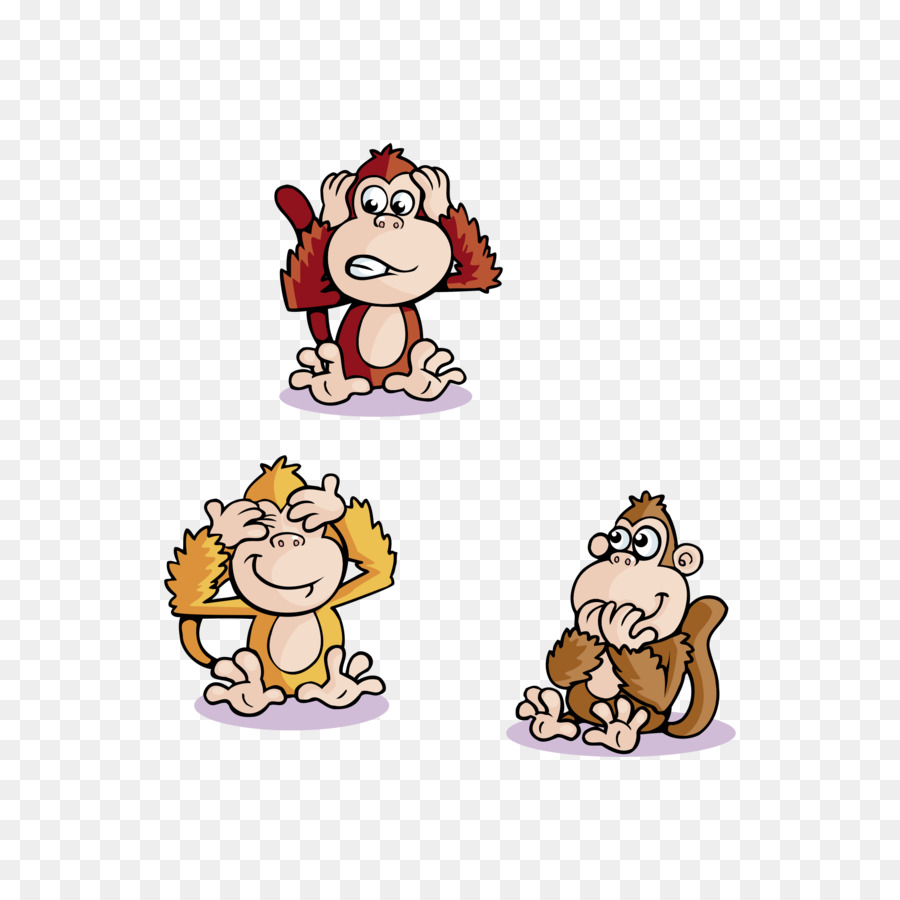 Singes De Dessin Animé，Animaux PNG