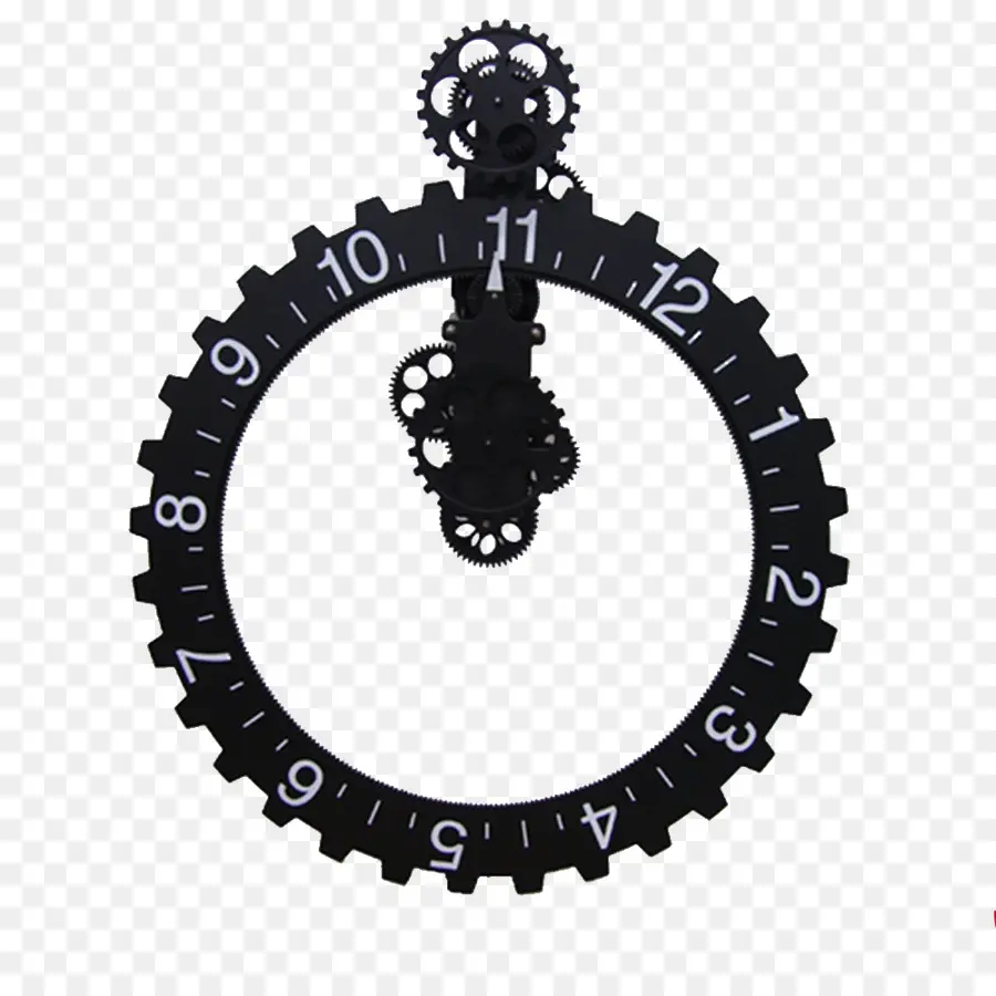 Horloge à Engrenages Noire，Temps PNG