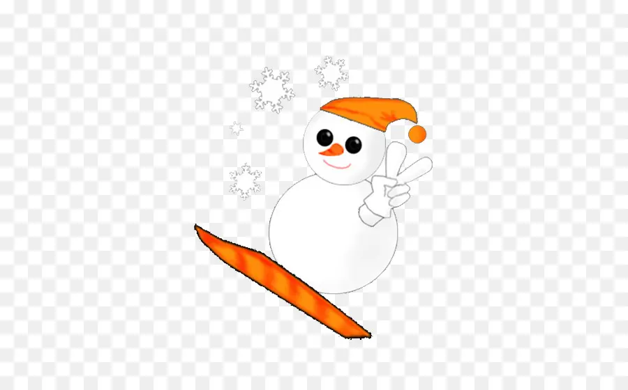 Bonhomme De Neige Avec Chapeau Orange，Chapeau PNG