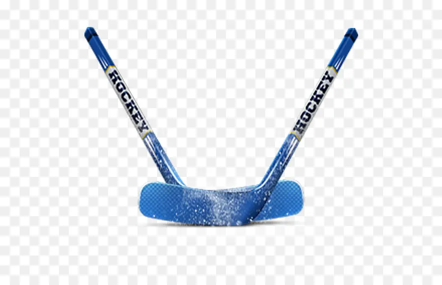 Bâtons De Hockey Bleus，Glace PNG