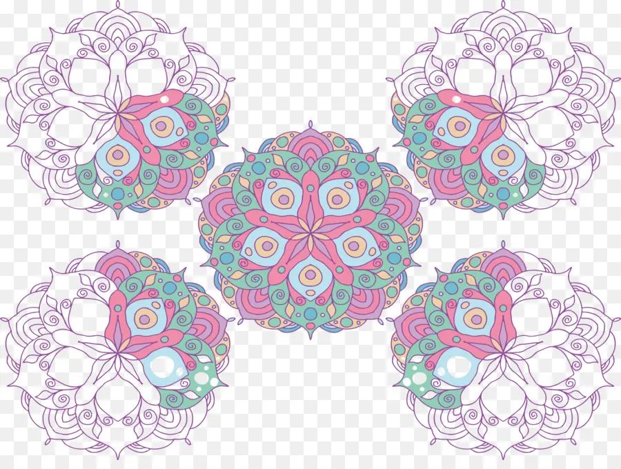 Modèles De Mandalas，Coloré PNG