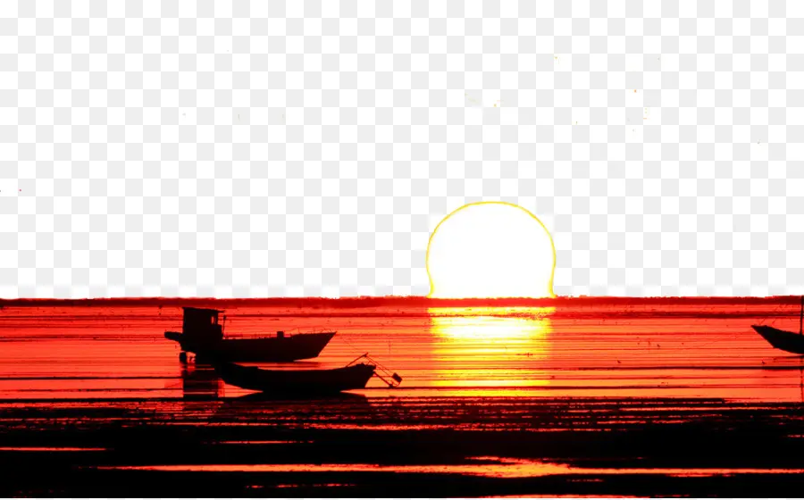 Coucher De Soleil，Bateau PNG