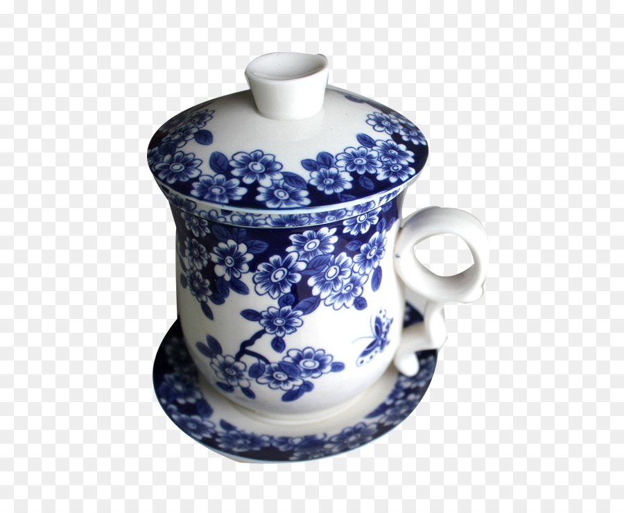 Thé，Poterie Bleue Et Blanche PNG