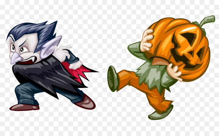 Vampire Et Citrouille，Halloween PNG