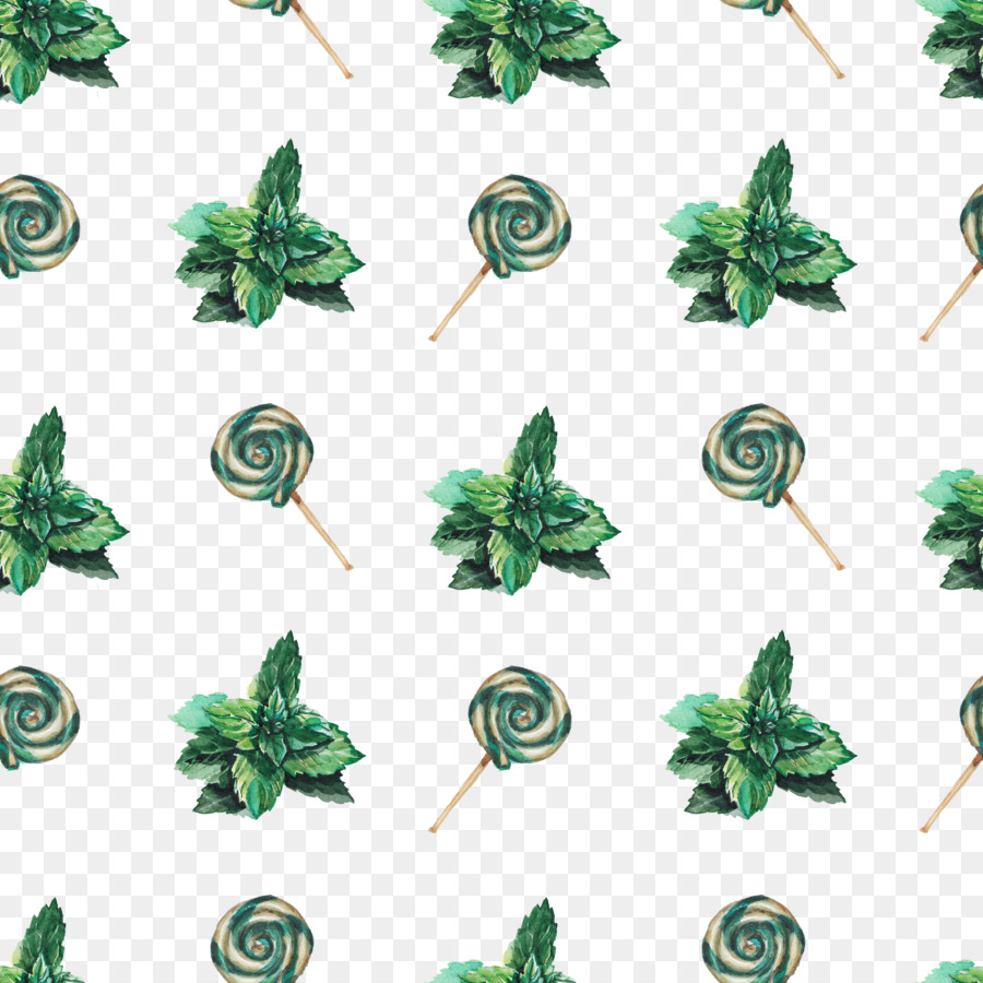 Feuilles De Menthe Et Sucettes，Vert PNG