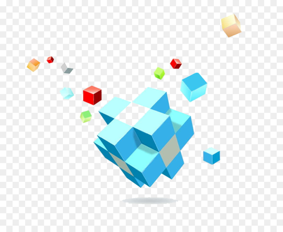 Cubes Colorés，Géométrique PNG