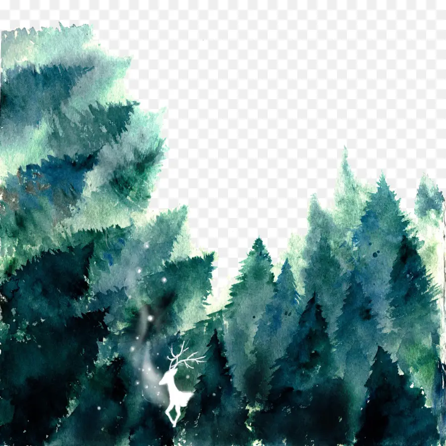 Forêt，La Peinture à L'aquarelle PNG