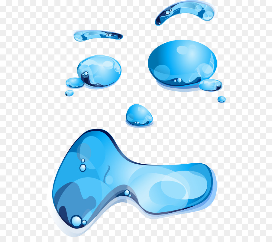 Gouttelettes D'eau Bleue，Liquide PNG