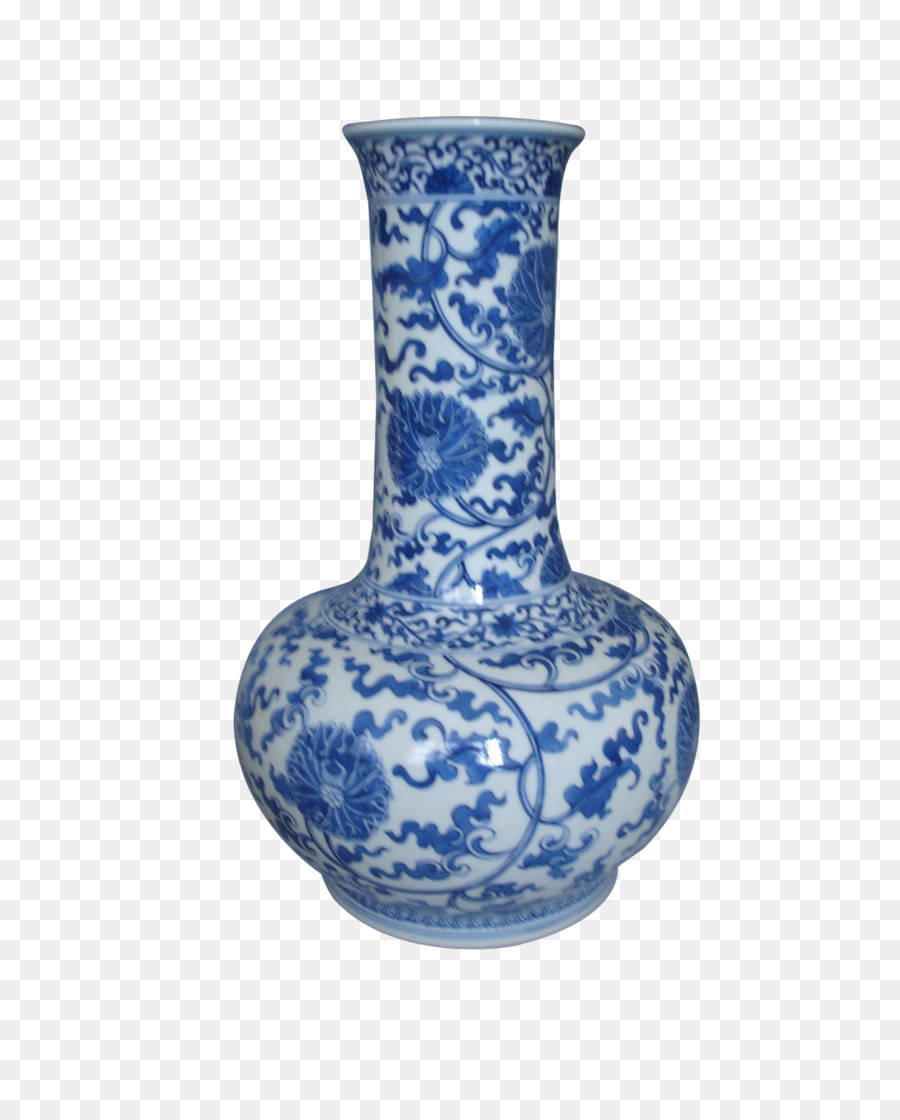 Vase，Bleu Et Blanc De La Poterie PNG