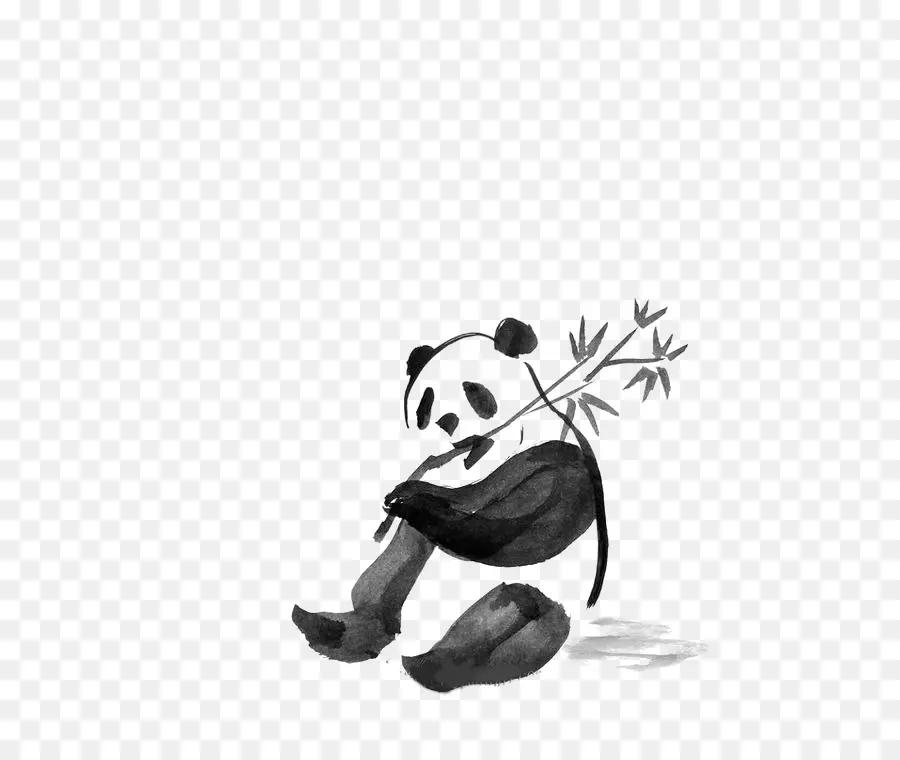 Panda Géant，Peinture De Lavage à L'encre PNG