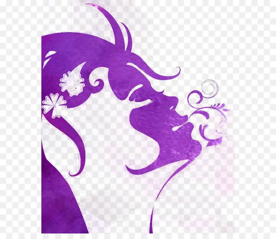 Silhouette De Femme Violette，Femme PNG