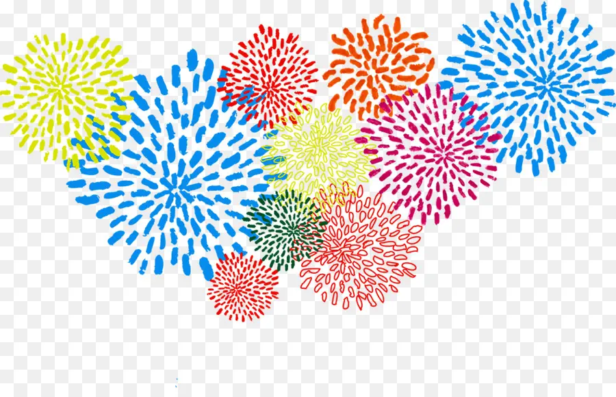 Feux D'artifice，Coloré PNG