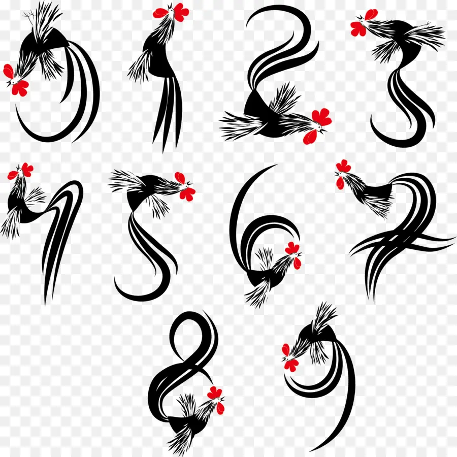 Motifs Floraux Noirs，Fleurs PNG