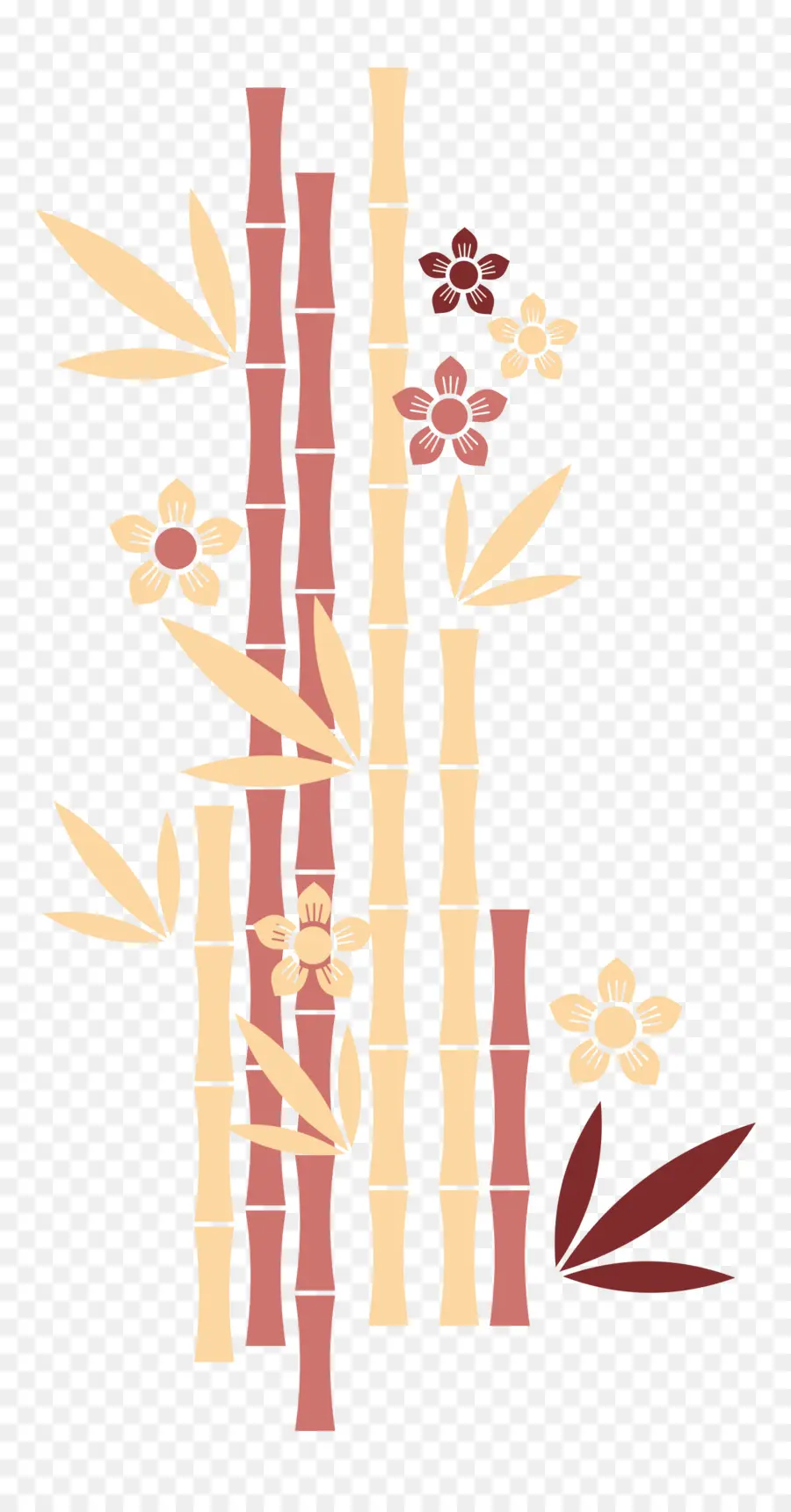 Bambou Et Fleurs，Plantes PNG