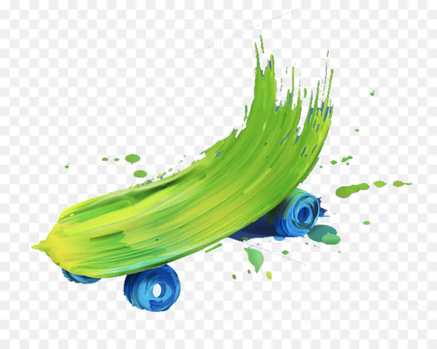 Voiture De Coup De Pinceau Vert，Peinture PNG