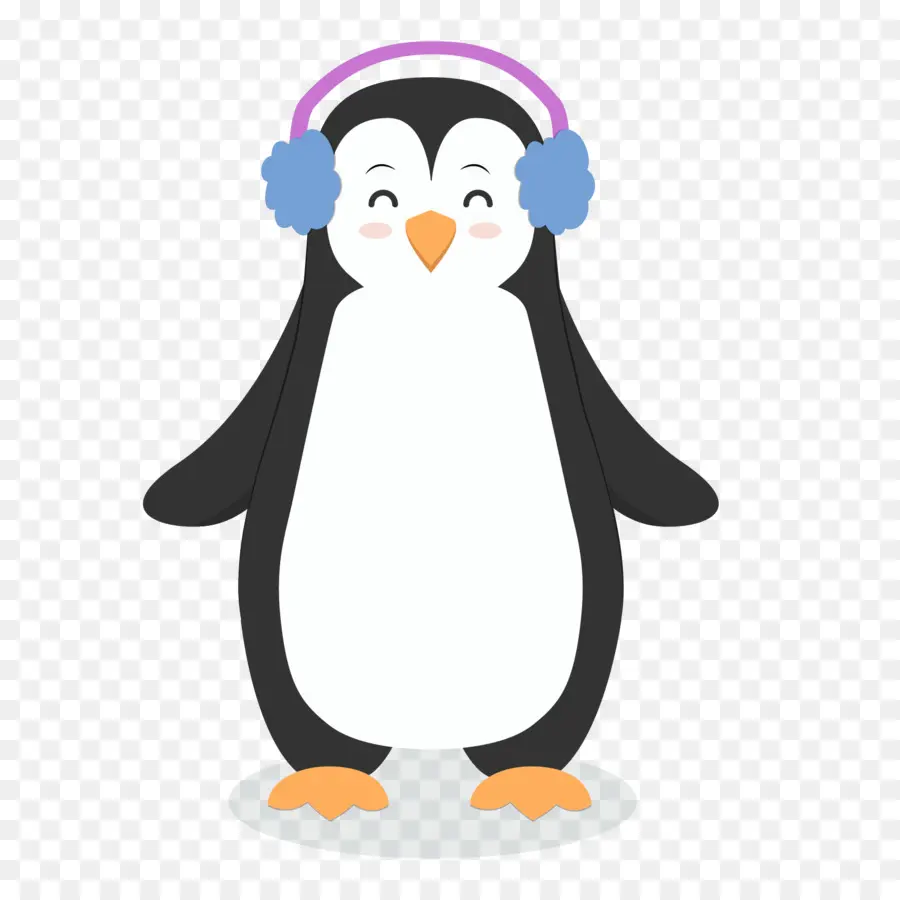 Pingouin Avec Cache Oreilles，Hiver PNG