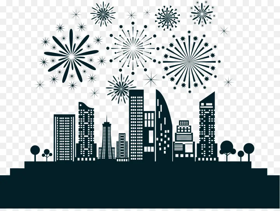 Feux D'artifice，Paysage Urbain PNG