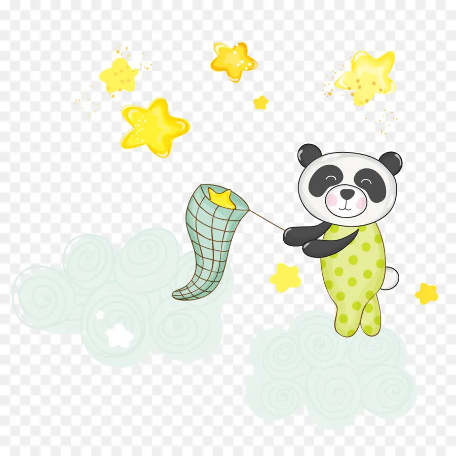 Panda，étoiles PNG