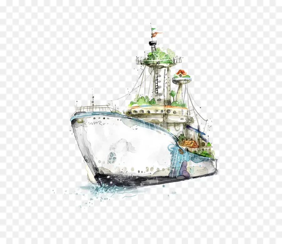 Navire Aquarelle，Bateau PNG