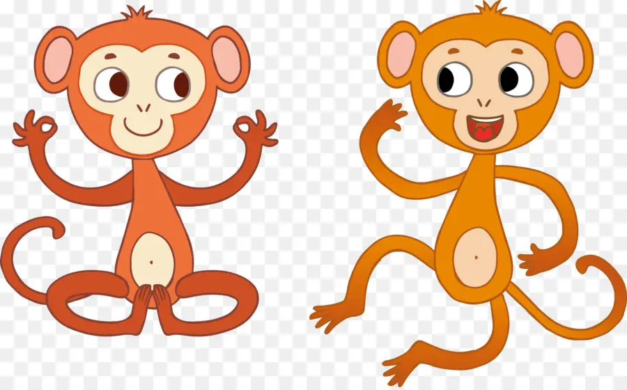 Singes De Dessin Animé，Mignon PNG