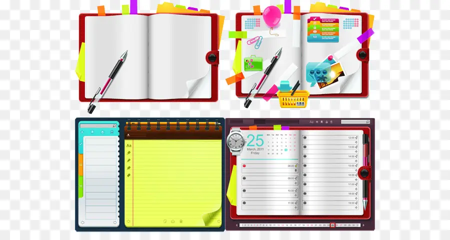 Carnets，Stylos PNG