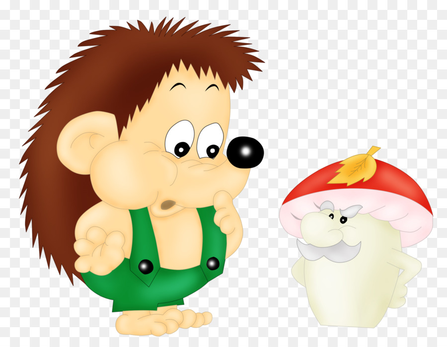 Hérisson Et Champignon De Dessin Animé，Animal PNG