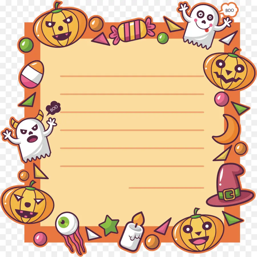 Cadre D'halloween，Citrouilles PNG