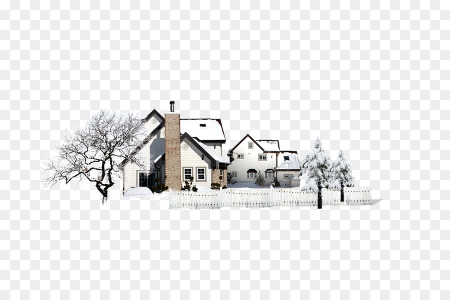 Maison Enneigée，Hiver PNG