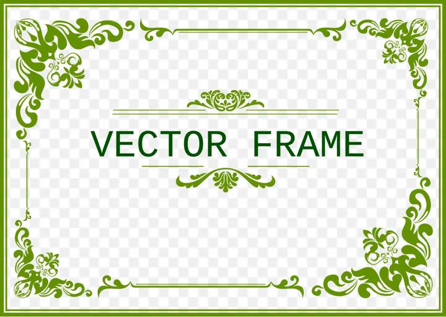 Cadre Vectoriel，Vert PNG