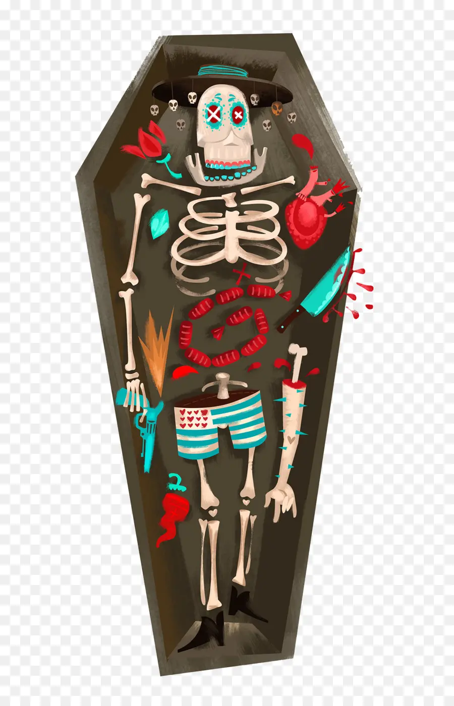 Squelette，Cercueil PNG