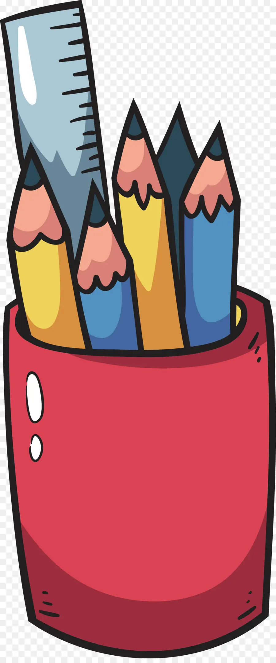 Pot à Crayons，Rouge PNG