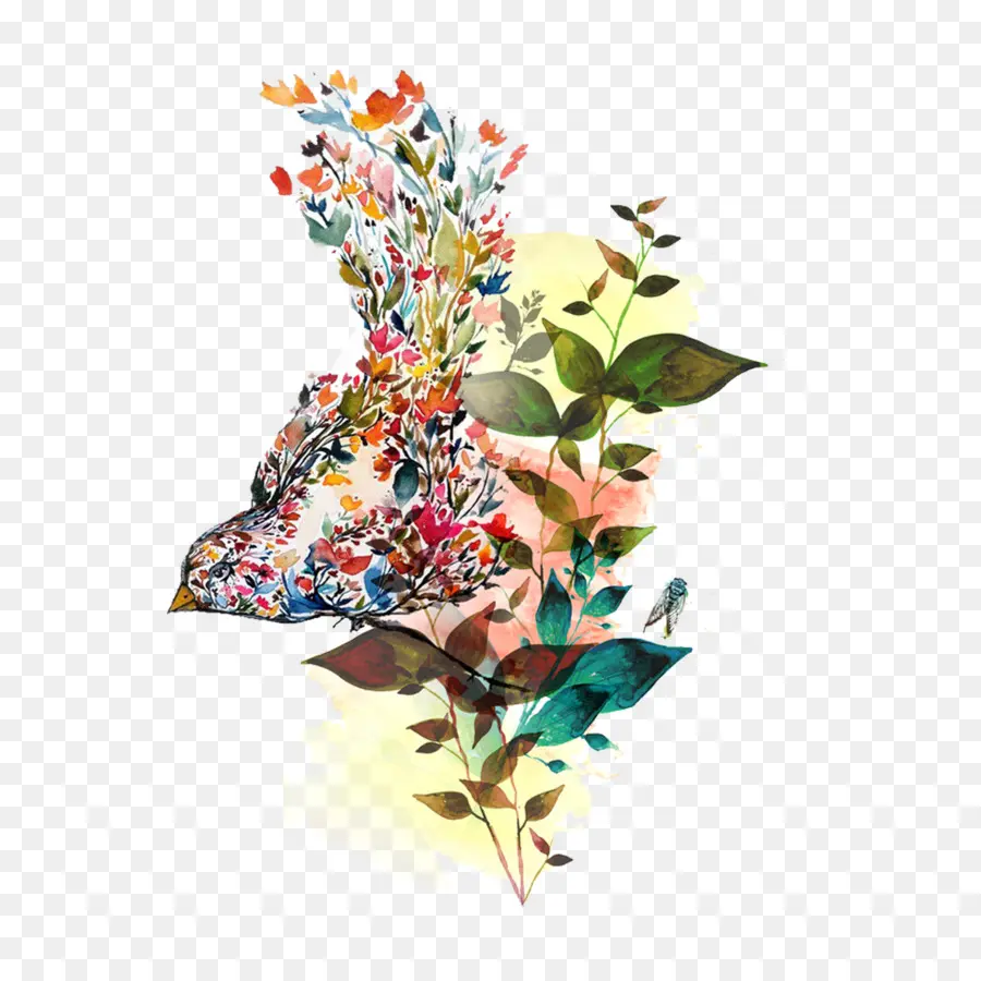 Oiseau Floral，Nature PNG