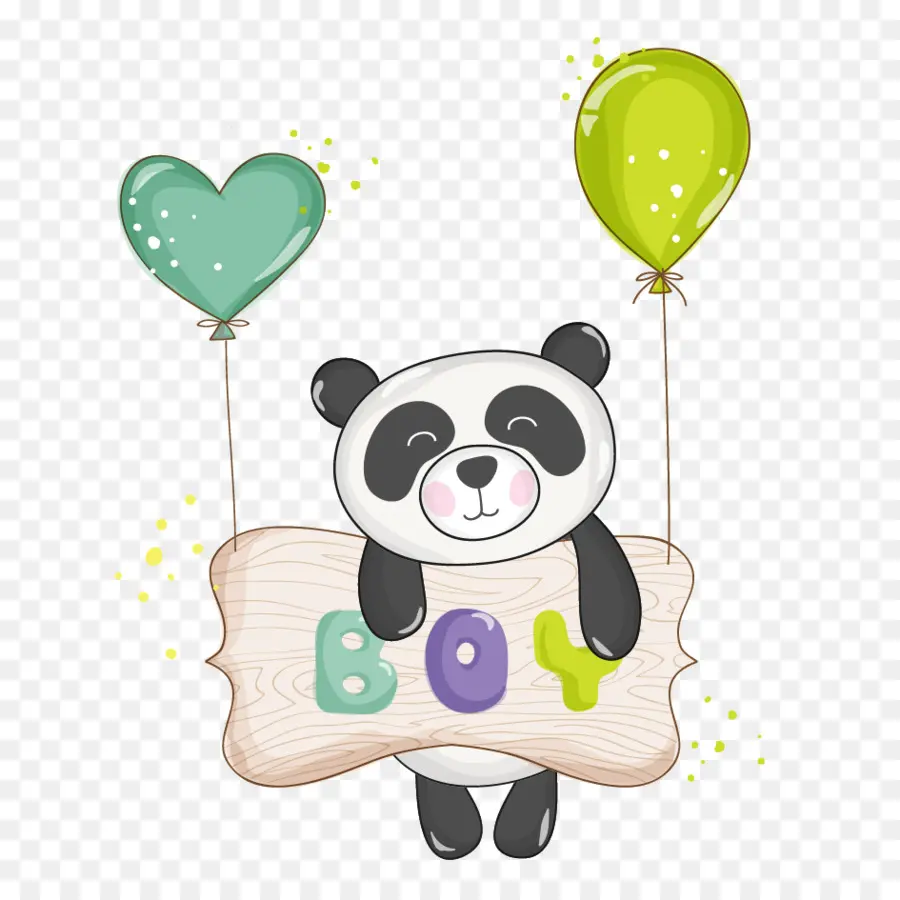 Panda，Des Ballons PNG