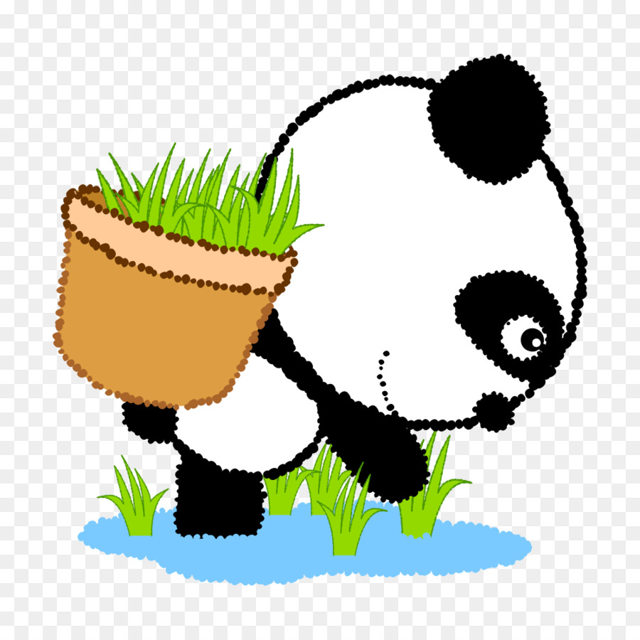 Panda，Herbe PNG