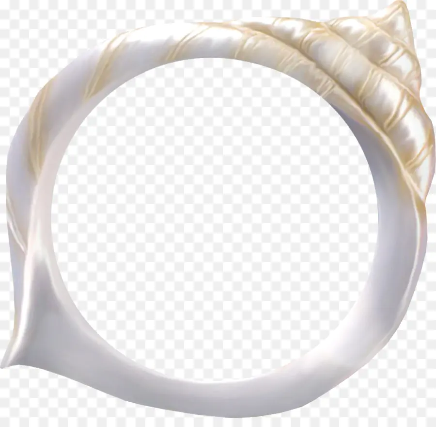 Bague Coquillage，Blanc Et Or PNG